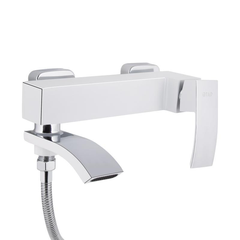 Смеситель для ванны с поворотным изливом, c душевым гарнитуром Qtap Swan Cascada QTSWA260CRW45569 Chrome/White Харьков - изображение 3