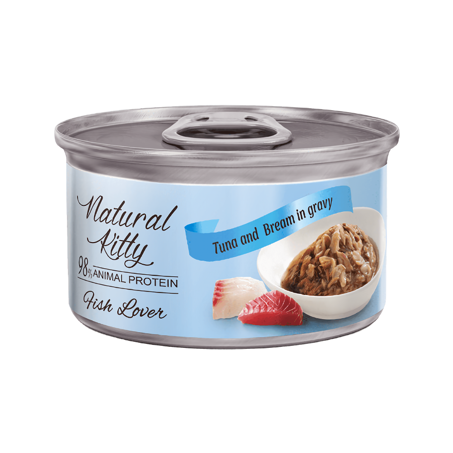 Вологий корм Natural Kitty Meat Lover Tuna And Bream In Gravy додатковий корм для котів тунець з лящем у підливці, 70 г Київ - фото 1
