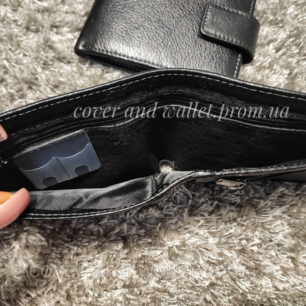 Компактний чоловічий шкіряний гаманець на магнітній застібці MD Leather Київ - фото 14