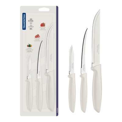 Набор ножей Tramontina Plenus Light Grey 3 шт (23498/313) Винница - изображение 5