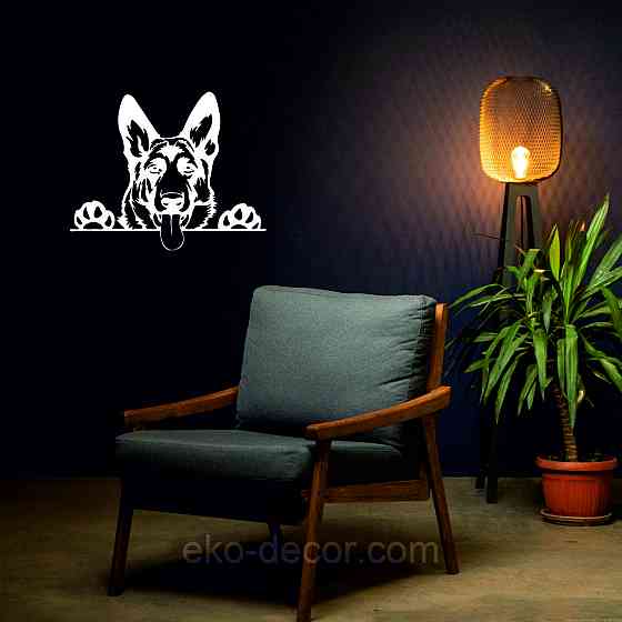 Декоративне настінне Панно «Вівчарка», Декор на стіну 70*56 см, Білий Київ