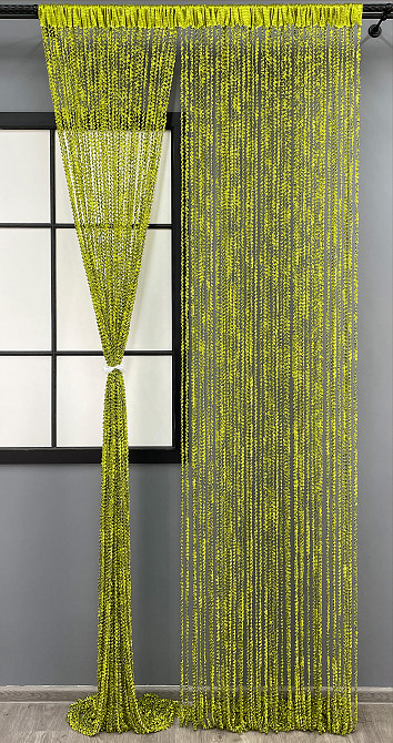 Шторы-нити спираль с люрексом Оливковый 300х300см 1 шт (61-073) Киев - изображение 2