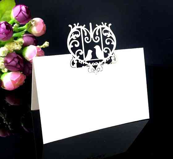 Банкетні картки для гостей з птахами 10 штук 9 на 8 см білий Київ