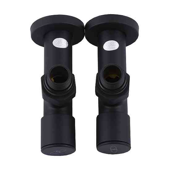 Набір Кран вентильний кутовий з американкою SOLOMON LUX 1/2″  7777  (2шт.) BLACK   (1уп) Тернопіль
