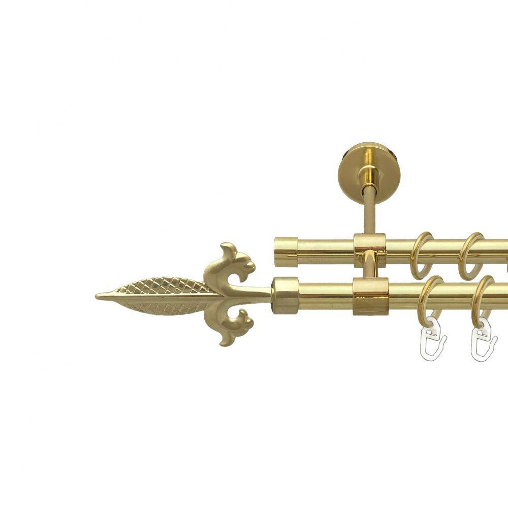 Карниз Orvit Генуя металевий дворядний закритий гладка труба кільце металеве Золото 16\16 мм 200 см Львов - изображение 1