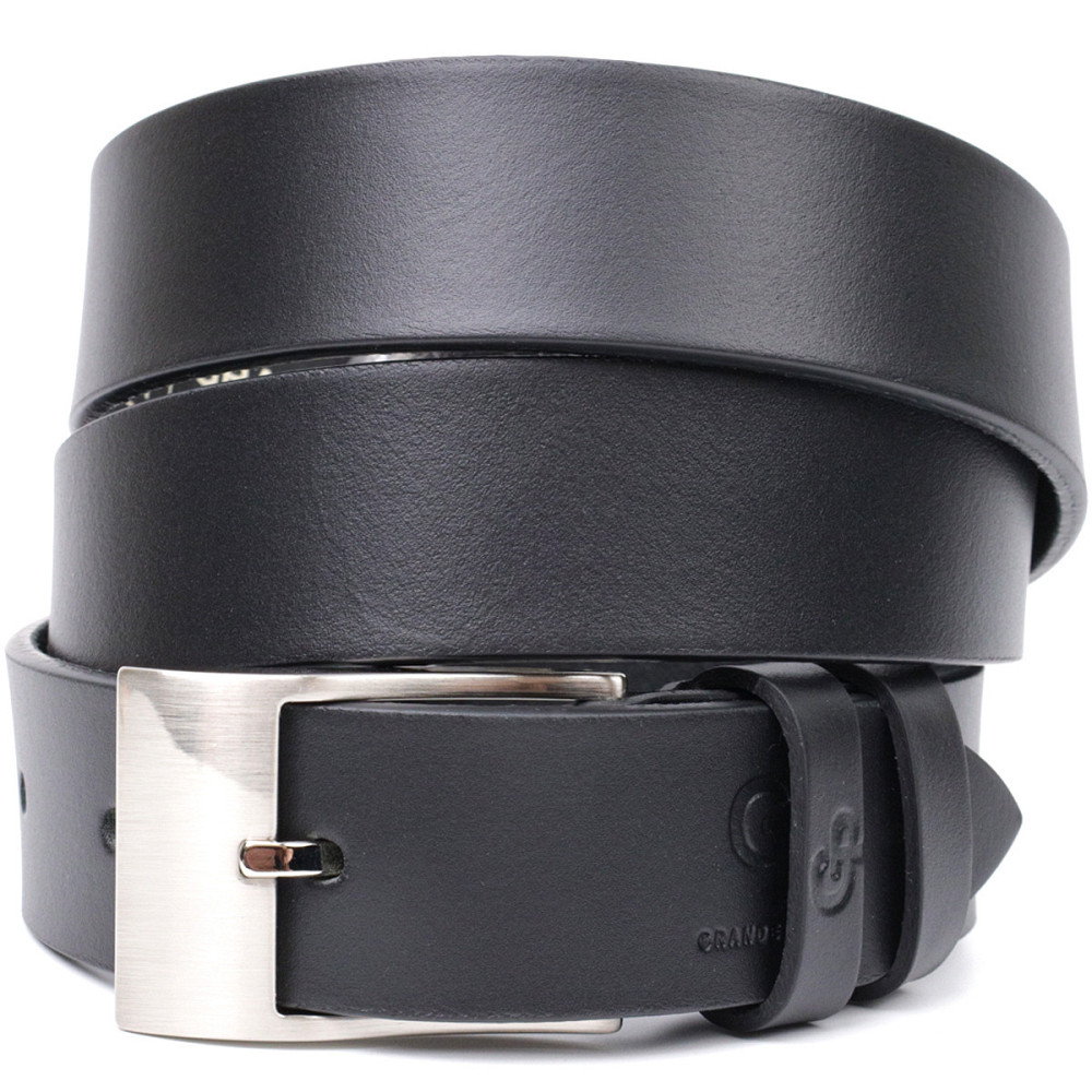 Класичний пояс під штани для чоловіків із натуральної шкіри GRANDE PELLE 11688 Чорний Київ - фото 10