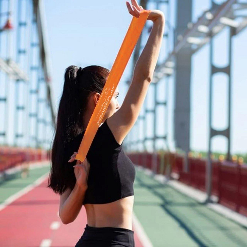 Еспандер петля гумка занять фітнесом пілатесом кросфітом реабілітації силових тренувань PowerPlay 4140 1-5 кг Київ - фото 10