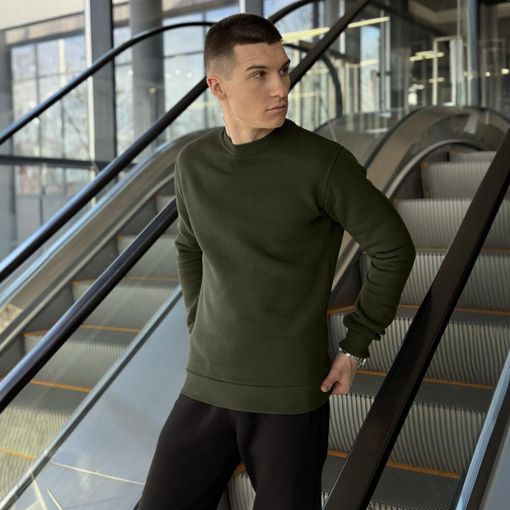 Світшот чоловічий зимовий темний хакі Pobedov 007 ЗИМА Київ - фото 8