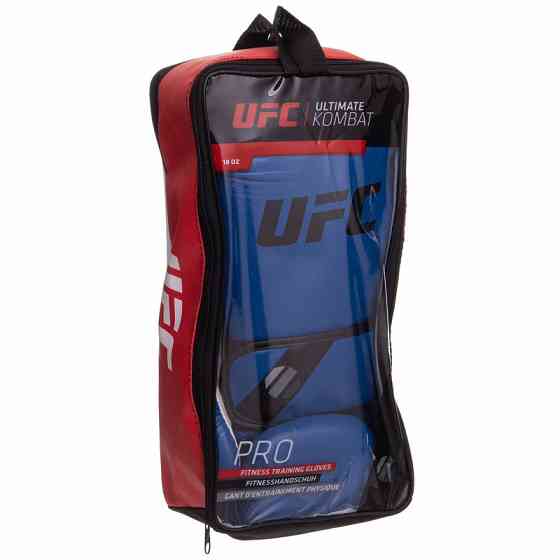 Перчатки боксерские UFC PRO Fitness UHK-75114 размер 18 унций синие Перчатки для бокса и единоборств Киев