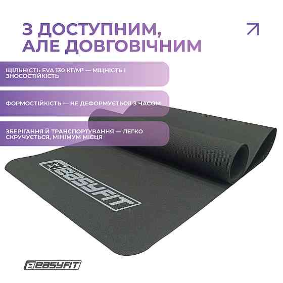 Килимок для фітнесу EasyFit EVA 3 мм (чорний) Коломия