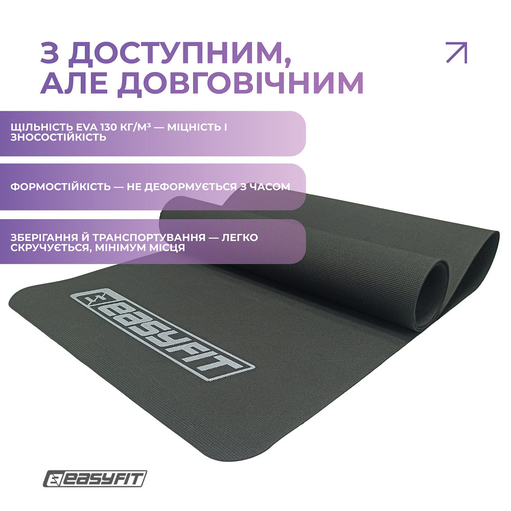 Килимок для фітнесу EasyFit EVA 3 мм (чорний) Коломия - фото 6