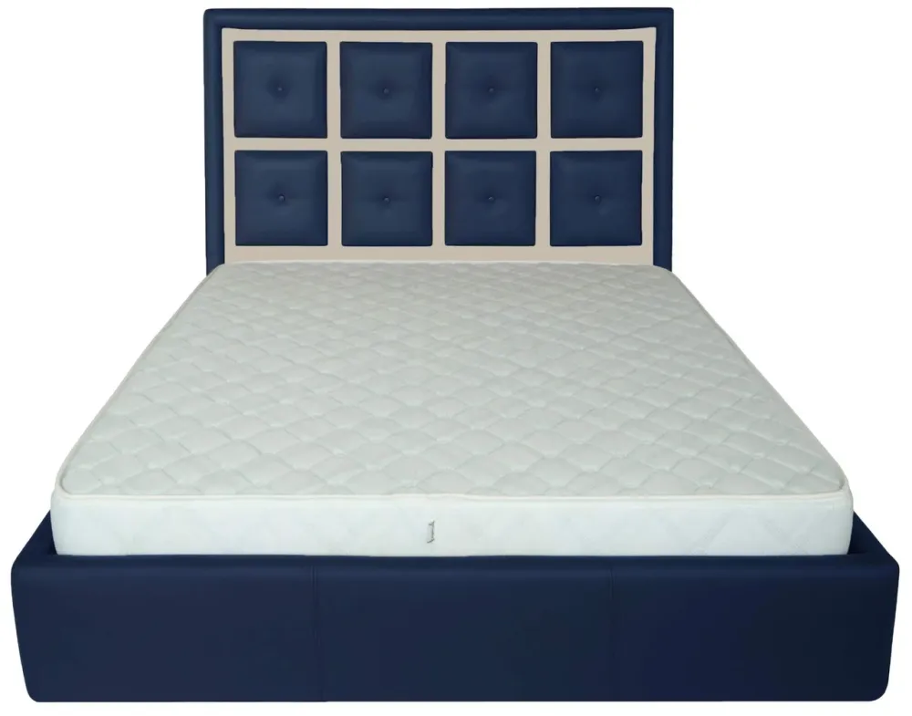 Ліжко Двоспальне Windsor Standart 160 х 190 см Fly 2227/2207 Синє-бежевий Київ - фото 2