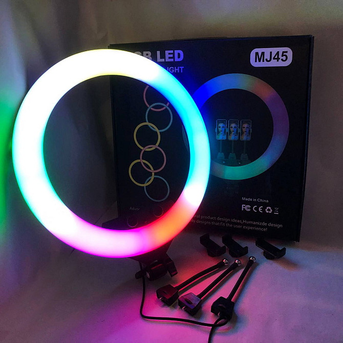 Кільцеве світло з тримачем RGB, Льод лампа для селфі, Проекційна лампа для Тік струм XH-73 Київ - фото 9