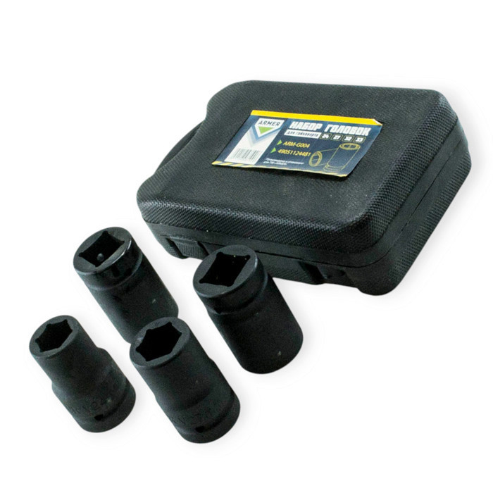 Набір ударних головок 1" 24, 27, 32, 33 мм (пластиковий кейс) Мукачево - фото 1