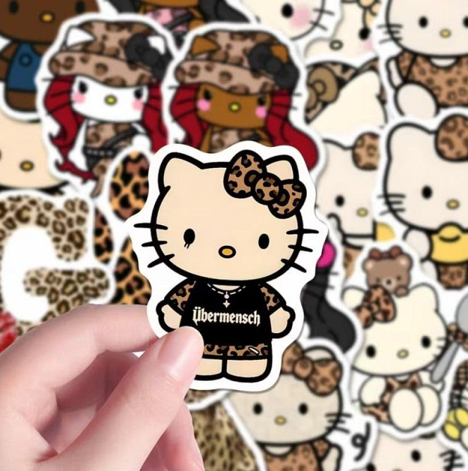 Наклейки Hello Kitty леопард Y2K стикеры 50 шт граффити стиль Киев - изображение 2