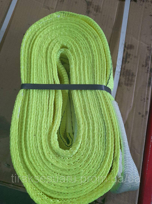 Буксировочный трос 22 тон, 6 метров,ширина 90мм Буксировальный ремень 22т 6м Луцк - изображение 1