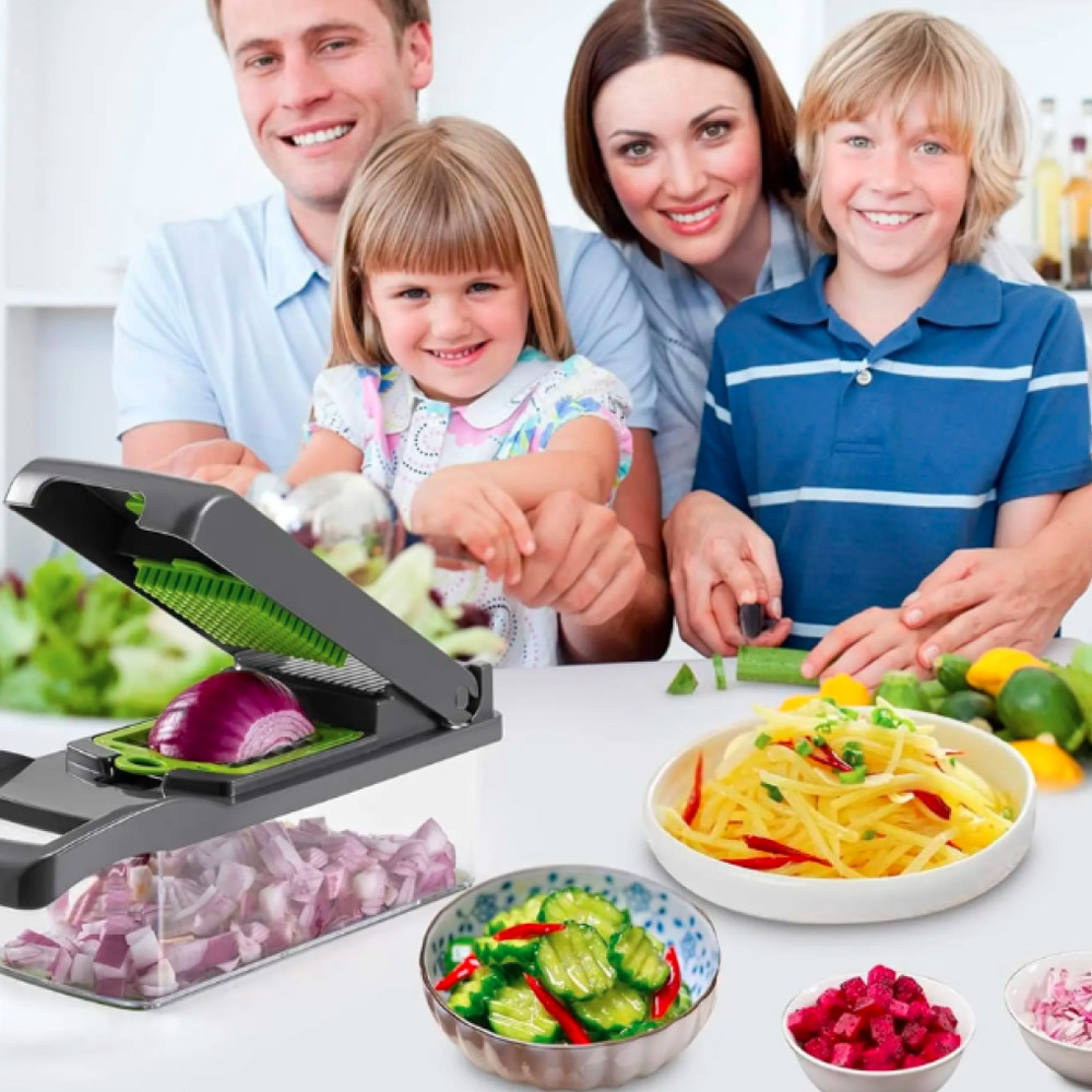 Многофункциональная овощерезка 16в1 с контейнером HA-347 / Ручная овощерезка-измельчитель / Слайсер для овощей Киев - изображение 7