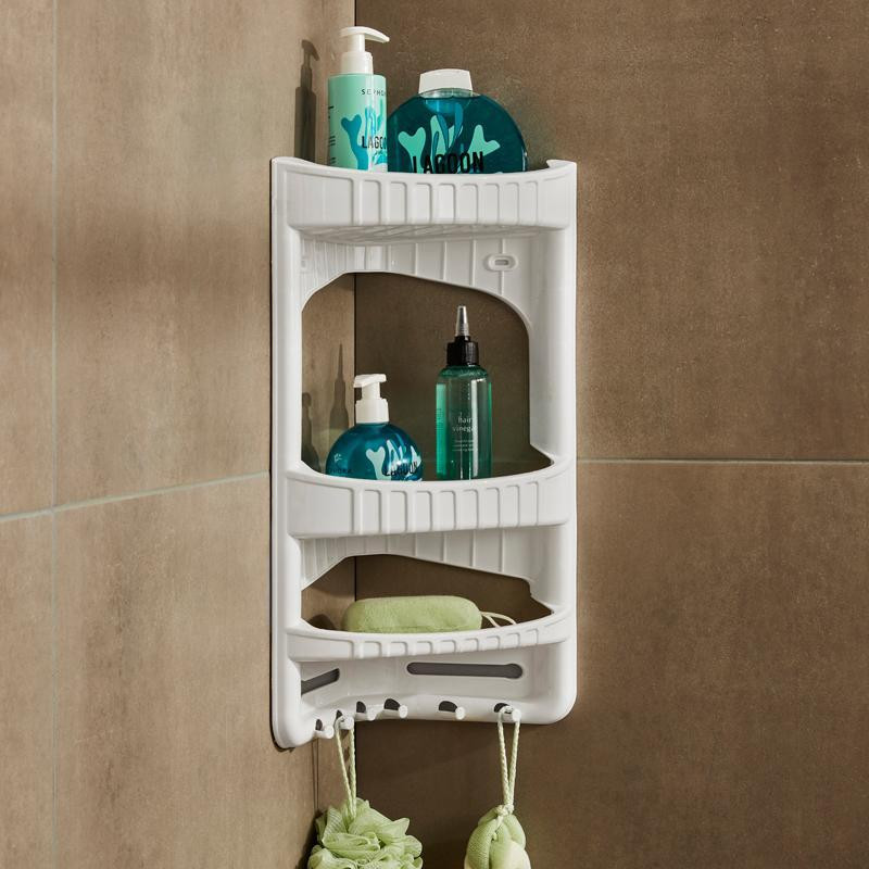 Полка для ванной Дуня угловая (3 полки + крючки) белая Харьков - изображение 2