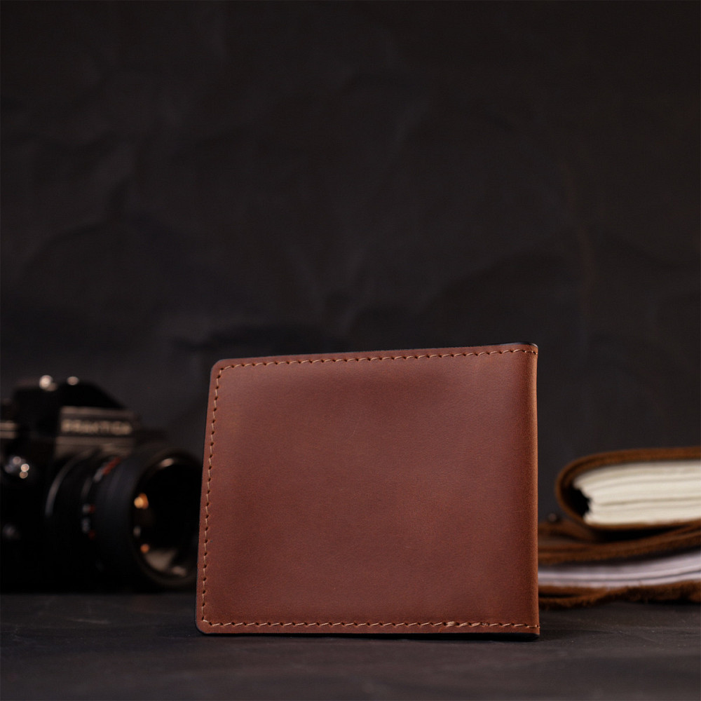 Шкіряна обкладинка на посвідчення учасника бойових дій GRANDE PELLE 11663 Коричневий Київ - фото 2