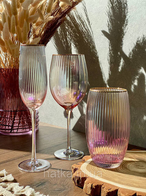 Стакан "Оптик-голд" 625 мл рожевим фіолетовим переливом Київ - фото 2