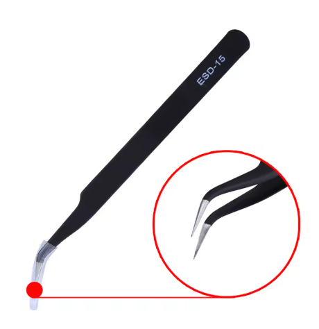 Пинцет ESD-15 из нержавеющей стали, антистатический изогнутый пинцет для ремонта электроники. Киев - изображение 6