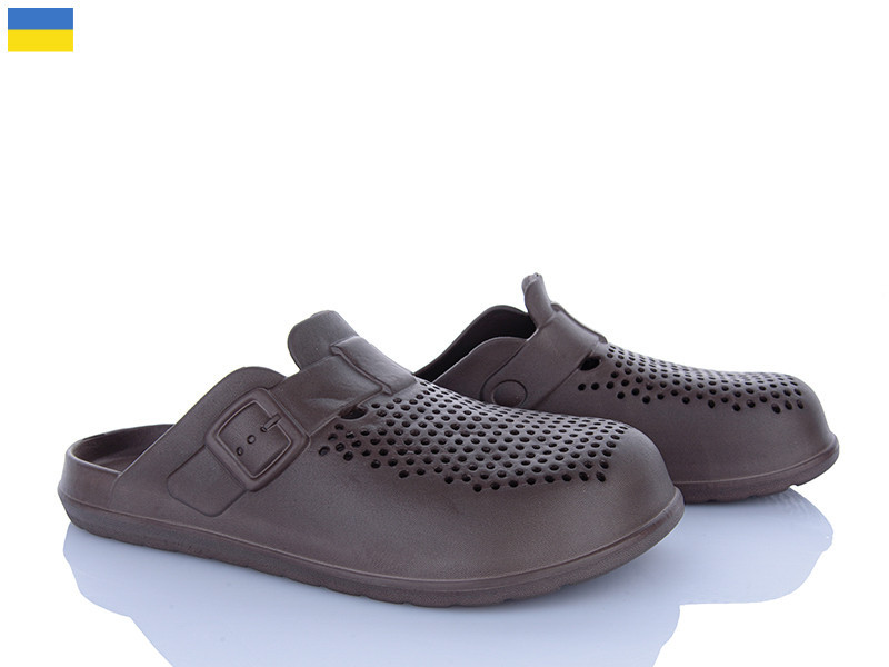 Мужские шлепанцы сабо с закрытыми пальцами носкам сабо моющиеся легкие пенка ЭВА коричневый Одесса - изображение 2