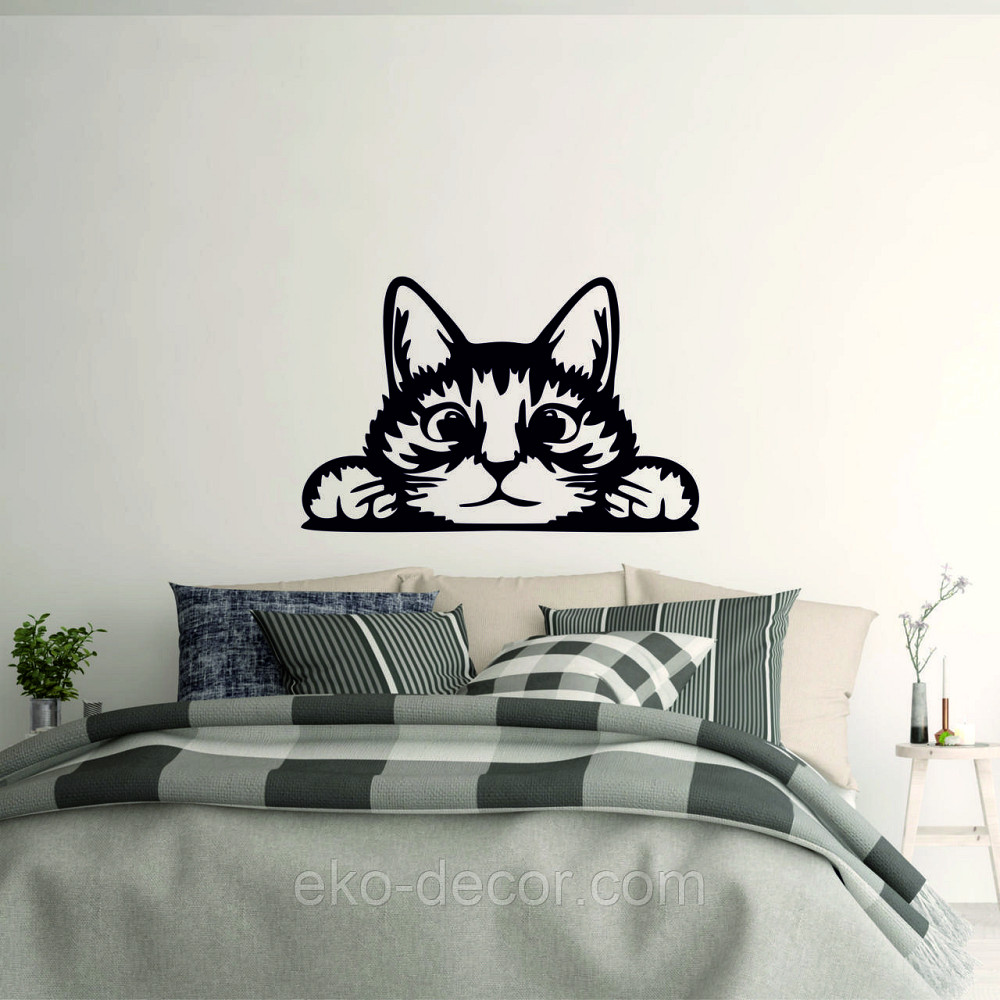 Декоративное настенное 3D Панно «Кот» Декор на стену с объемом (цена за 1 шт) 90*58 см, Черный Киев - изображение 6