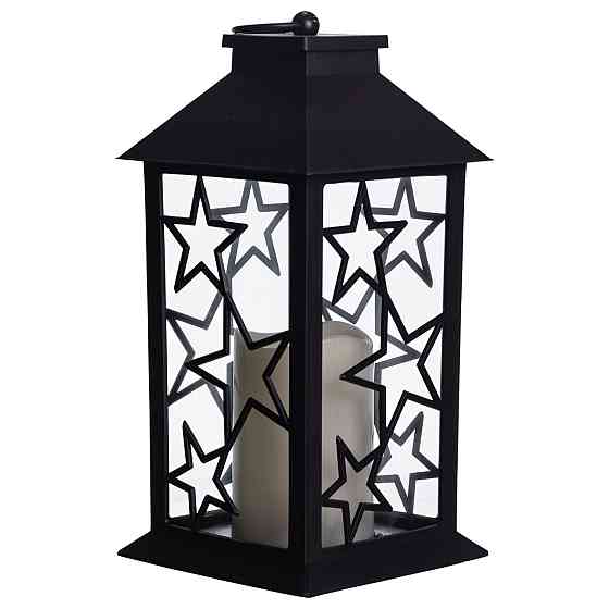 Ліхтар декоративний 14×14×30 (см) підвісний з LED підсвічуванням Чорний CR-3-2 Київ