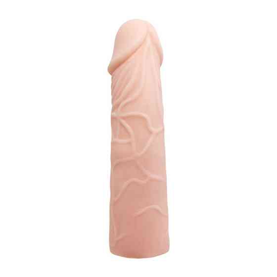 Насадка на пеніс Baile Penis Sleeve, подовжуюча, бежева, 17 × 2,5 см Sex Aura Київ