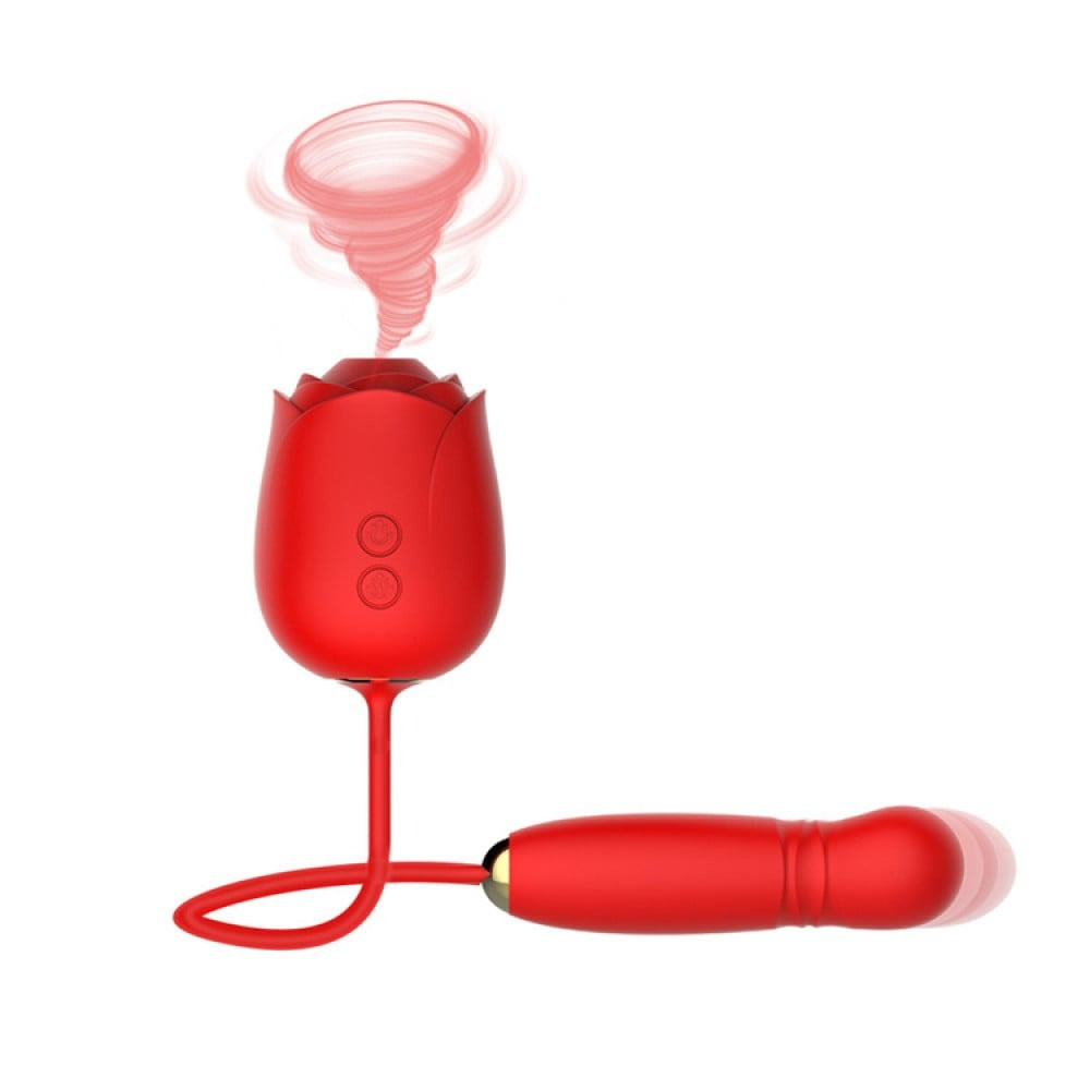 Вакуумный стимулятор в виде розы Every Night Toys с пульсацией, красный Sex Aura Киев - изображение 1