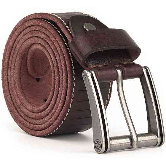 Ремінь з тисненням Vintage 20129 Темно-коричневий Київ