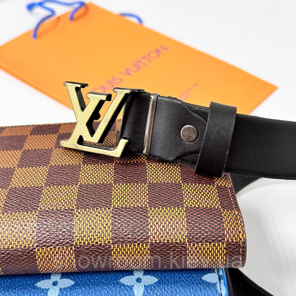 Женский кожаный ремень Lv, лв gold (3 cм) (7111) Киев - изображение 5
