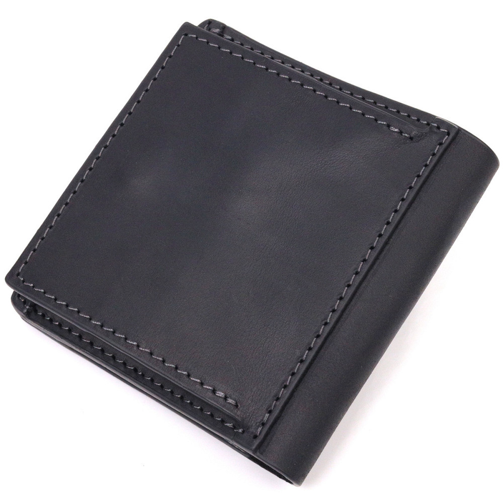 Чоловічий шкіряний гаманець із монетницею Серце GRANDE PELLE 16741 Чорний Київ - фото 9