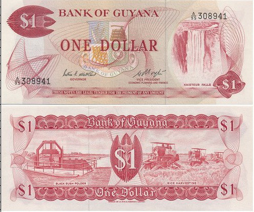 Гайана/Guyana 1 Dollars (1989) Pick 21 UNC Полтава - изображение 1