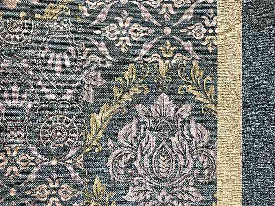 Шпалери метрові вінілові на флізелін Yuanlong Samsara східний стиль під килим золото срібло на темно синьому Київ