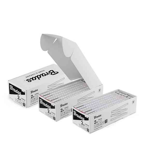 Лінійка розкладна, дерево, 2м, пружина, білий, DIY-MFW21WH/12BOX Київ