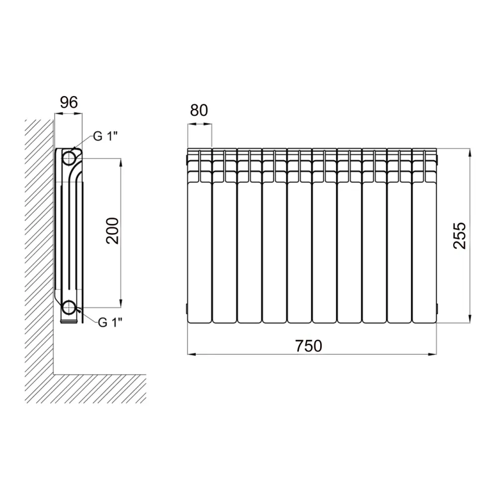 Радиатор биметаллический Thermo Alliance Bi-Ferrum 200/96 0,81 кг Киев - изображение 2