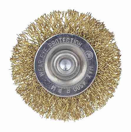 Щітка дротяна дископодібна Ø50мм хвостовик Ø6мм (латунированная) SIGMA (9013051) Рівне