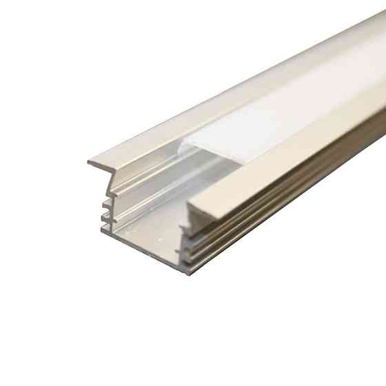 Комплект алюмінієвого профілю та матового розсіювача 2 м 24,6*12,18 мм, врізний, срібний Дніпро
