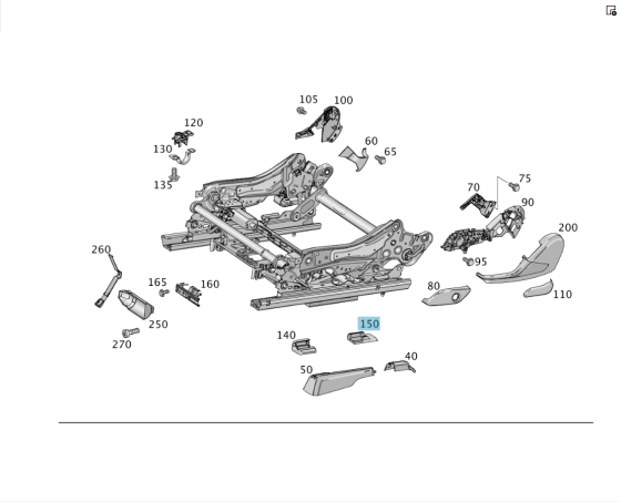 Mercedes-Benz  A1669191300 9051 Внутрішня задня кришка санки лівого сидіння чорна ML/GLE W166 GLE Coupe C292 GL/GLS X166 Одеса