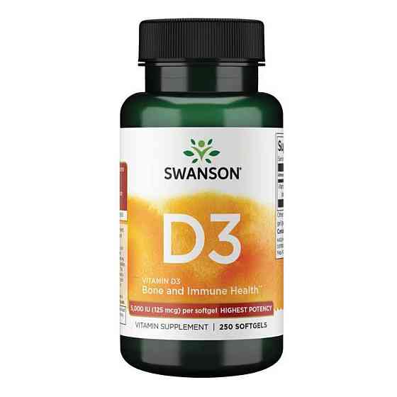 Вітамін D Swanson Vitamin D3 5,000 IU 250 sgels Київ