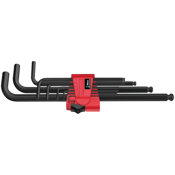 Набір шестигранників з кулею 9шт, довгі, розмір:1.5,2,2.5,3,4,5,6,7,8,10мм, Wera 05022086001 Одеса