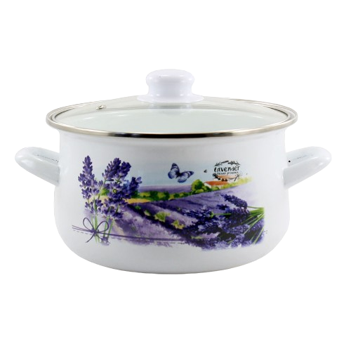 Каструля емальована 4л d22см Лаванда 3W Interos Житомир - изображение 1
