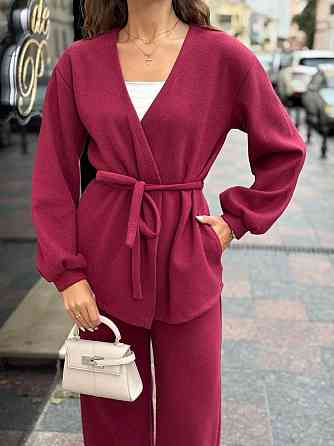 Женский теплый базовый костюм двойка из турецкой ангоры вязки Бордо, 42/44 Одесса