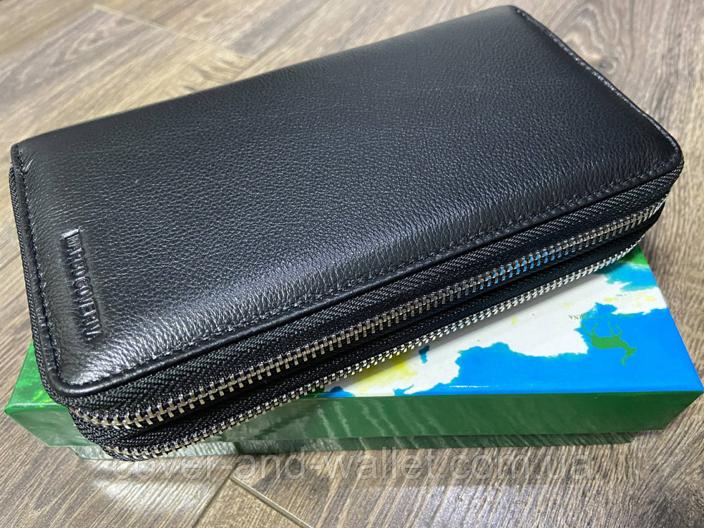 Стильный мужской кожаный кошелек на две молнии с ремешком Marco Coverna 801B Киев - изображение 8