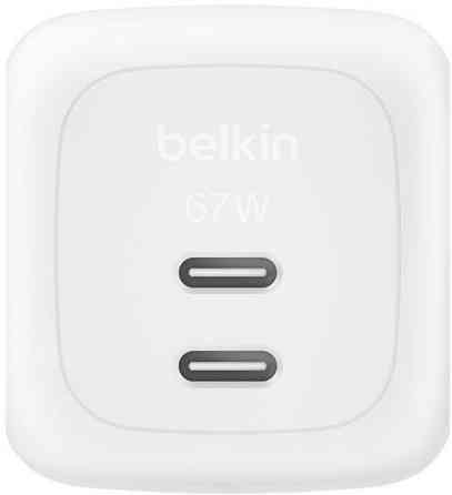 Мережевий зарядний пристрій Belkin BoostCharge Pro New Dual USB-C GaN Wall Charger 67 W White (WCH020KQWH) ( 12923 ) Харків