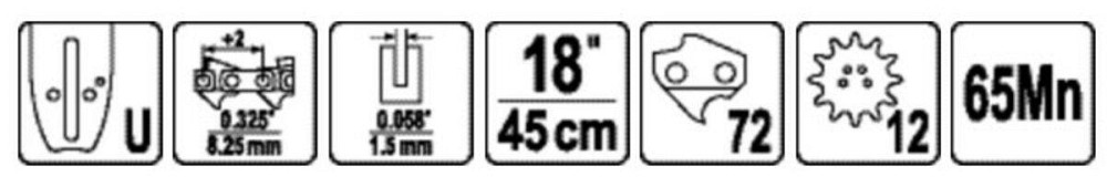 Шина для пили YATO l= 18