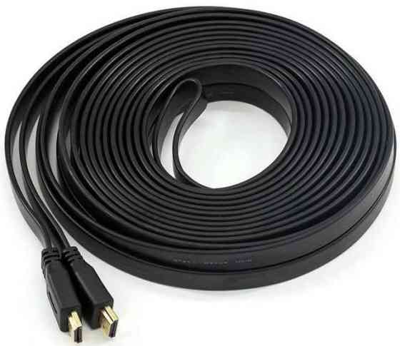 Кабель HDMI M - M, 5.0 м, V1.4, 4K 60Hz, плаский, чорний Винница