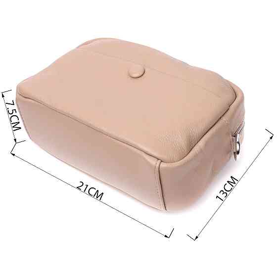 Сумка для женщин из натуральной мягкой кожи Vintage 22437 Бежевая Киев