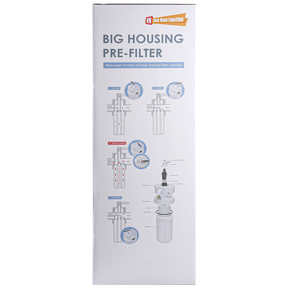 Фільтр-колба + ПП картридж  Big Blue 20″, 1″ NEW (функція зворотньої промивки) Луцк - изображение 4